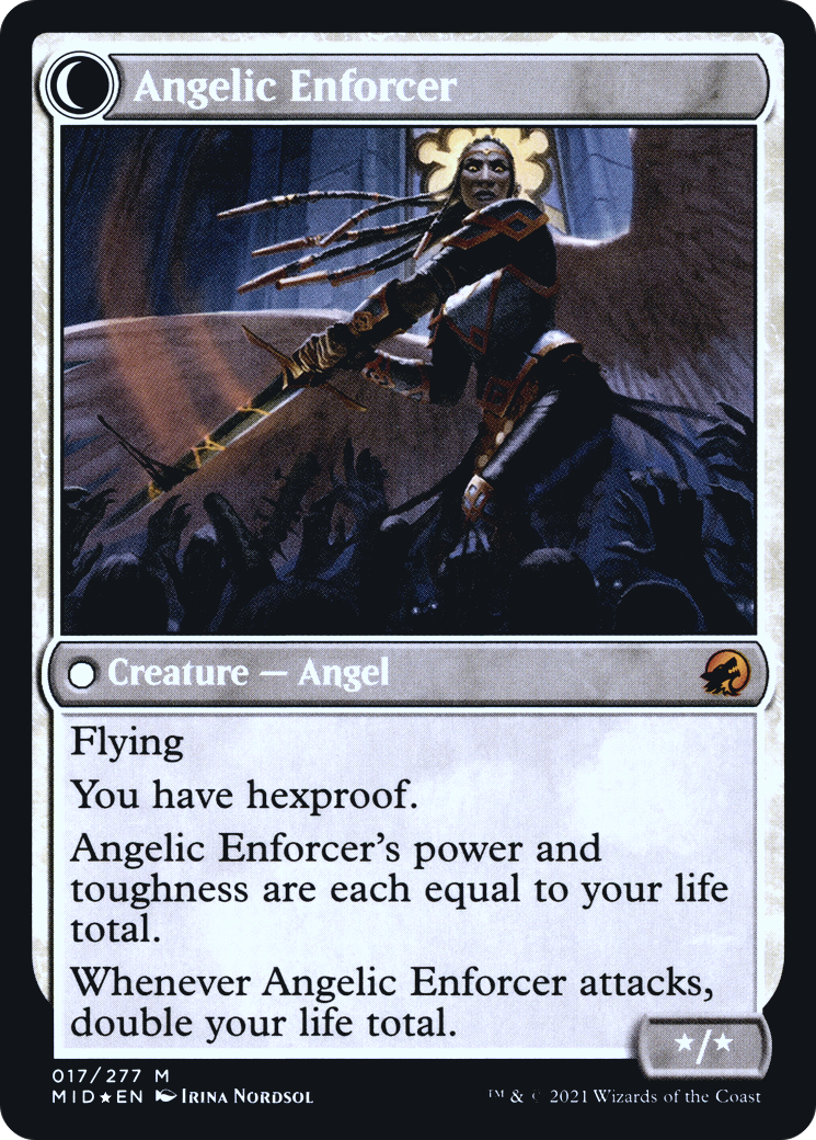 Enduring Angel // Angelic Enforcer (PMID-17S) - Innistrad: Midnight Hunt Promos: (Double Faced Transform) Foil