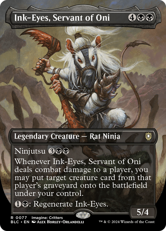 Ink-Eyes, Servant of Oni (Borderless) (BLC-077) - Bloomburrow Commander (Borderless) Foil