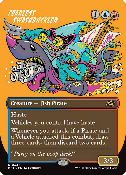 Fearless Swashbuckler  (Borderless)(DFT-346) - Aetherdrift Foil