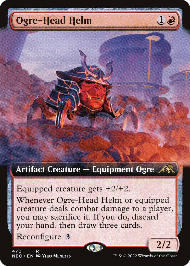 Ogre-Head Helm (NEO-470) - Kamigawa: Neon Dynasty: (Extended Art) Foil