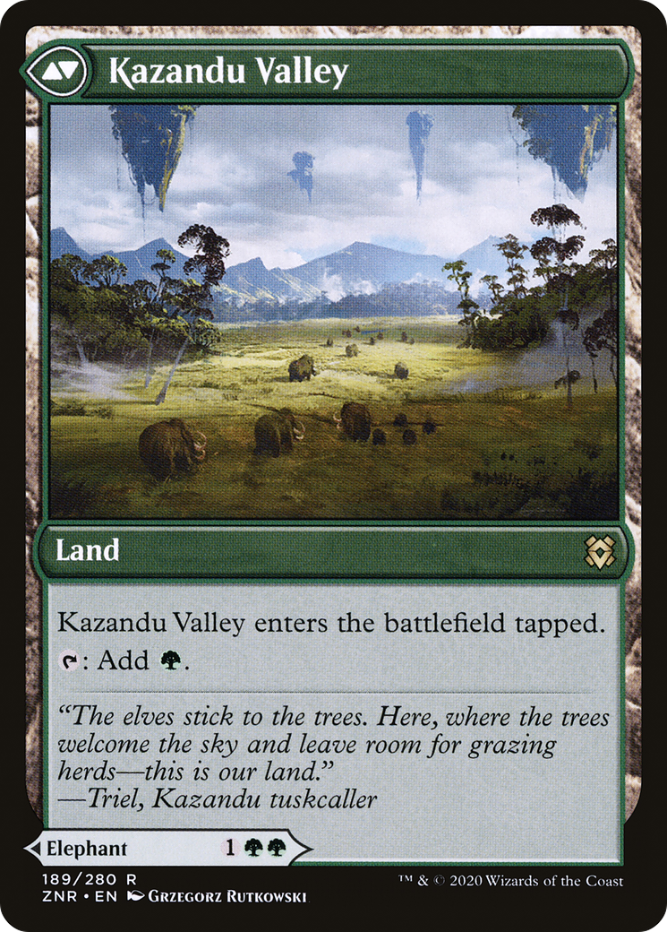 Kazandu Mammoth // Kazandu Valley (ZNR-189) - Zendikar Rising Foil