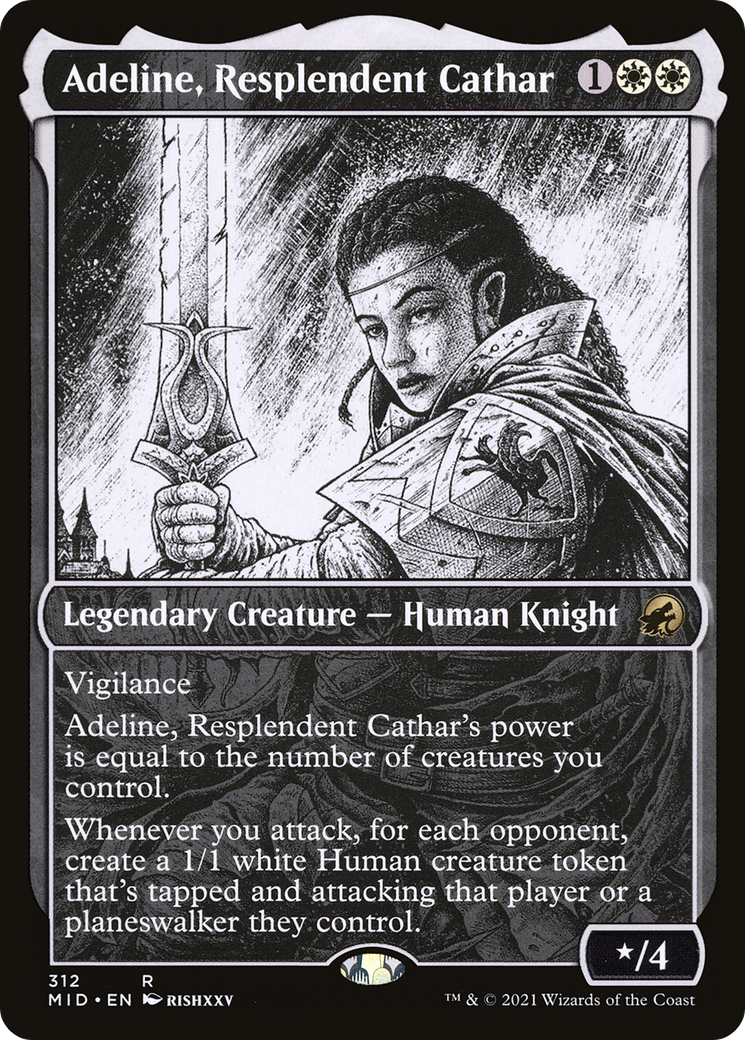 Adeline, Resplendent Cathar  (MID-312) - Innistrad: Midnight Hunt: (Showcase)
