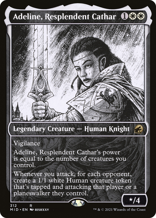 Adeline, Resplendent Cathar  (MID-312) - Innistrad: Midnight Hunt: (Showcase)