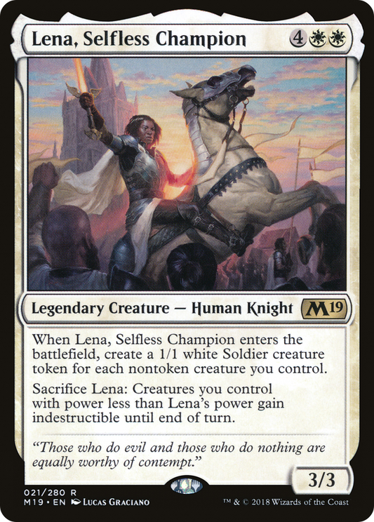 Lena, Selfless Champion (M19-021) - Core Set 2019 Foil