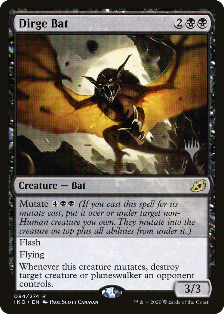Dirge Bat (PPIKO-84P) - Ikoria: Lair of Behemoths Promos (Promo Pack) Foil