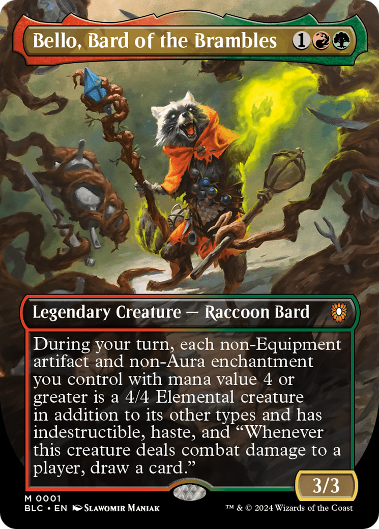 Bello, Bard of the Brambles  (Borderless)(BLC-001) - Bloomburrow Commander