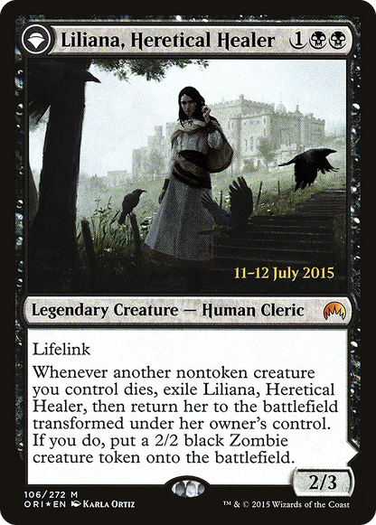 Liliana, Heretical Healer // Liliana, Defiant Necromancer (PORI-106S) - Magic Origins Promos: (originpwdfc) Foil