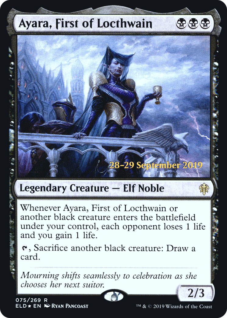 Ayara, First of Locthwain (PRE-75S) - Throne of Eldraine Promos (Prerelease) Foil