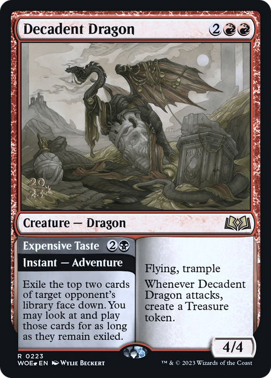 Decadent Dragon // Expensive Taste (PWOE-223S) - Wilds of Eldraine Promos Foil