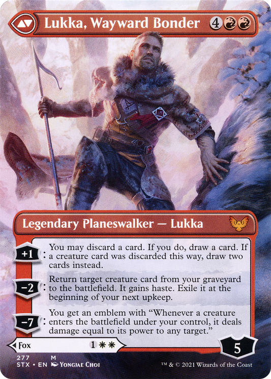 Mila, Crafty Companion // Lukka, Wayward Bonder (STX-277) - Strixhaven: School of Mages (Borderless) Foil