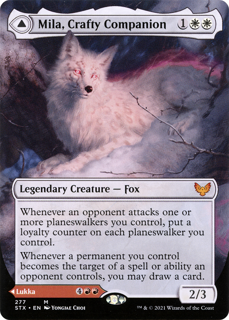 Mila, Crafty Companion // Lukka, Wayward Bonder (STX-277) - Strixhaven: School of Mages (Borderless) Foil