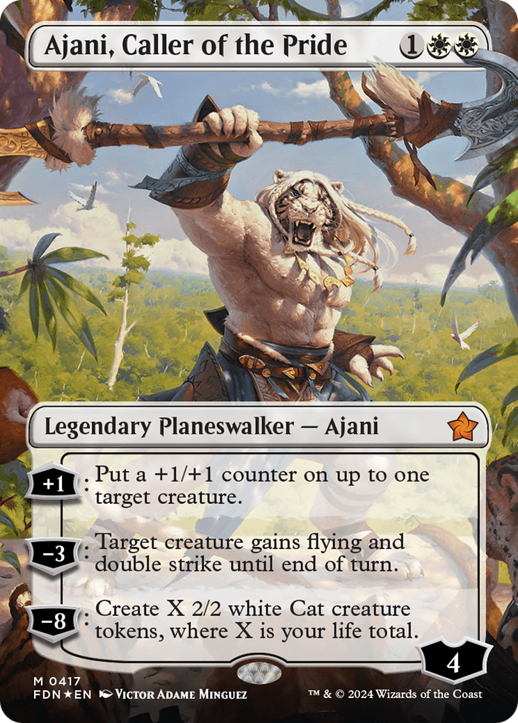 Ajani, Caller of the Pride (FDN-417) - Foundations (Borderless)