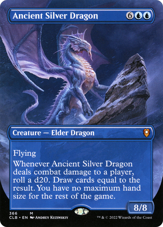 Ancient Silver Dragon  (Borderless)(CLB-366) - Commander Legends: Battle for Baldur's Gate Foil