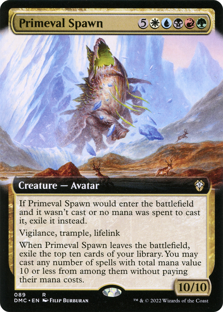 Primeval Spawn (DMC-089) - Dominaria United Commander: (Extended Art)