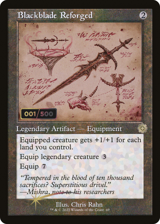 Blackblade Reforged (Schematic) (Serial Numbered) (BRR-69Z) - The Brothers' War Retro Artifacts Foil