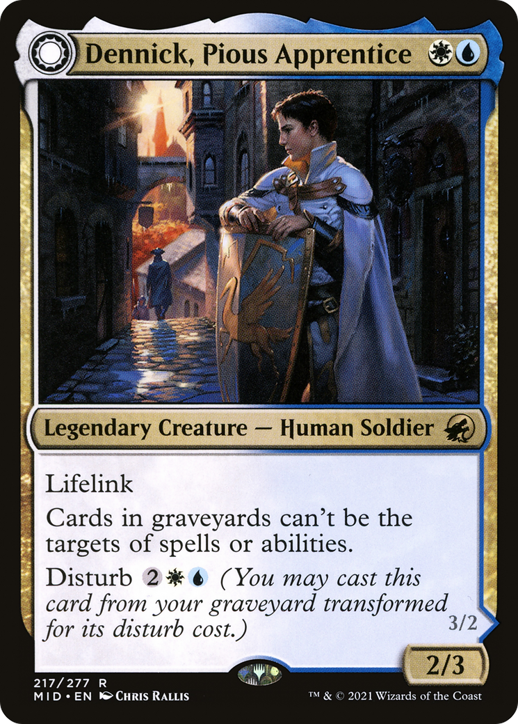 Dennick, Pious Apprentice // Dennick, Pious Apparition (MID-217) - Innistrad: Midnight Hunt: (Double Faced Transform)