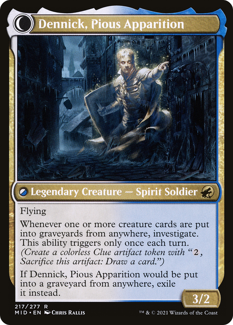 Dennick, Pious Apprentice // Dennick, Pious Apparition (MID-217) - Innistrad: Midnight Hunt: (Double Faced Transform) Foil