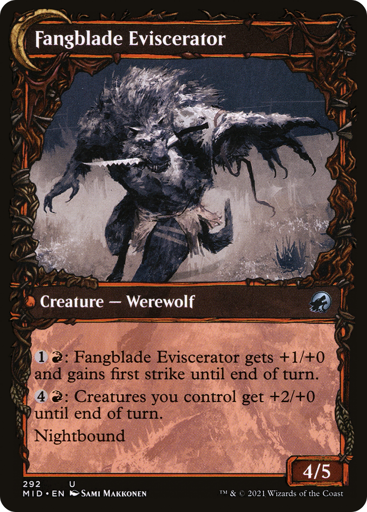 Fangblade Brigand // Fangblade Eviscerator (MID-292) - Innistrad: Midnight Hunt: (Showcase, Double Faced Transform)