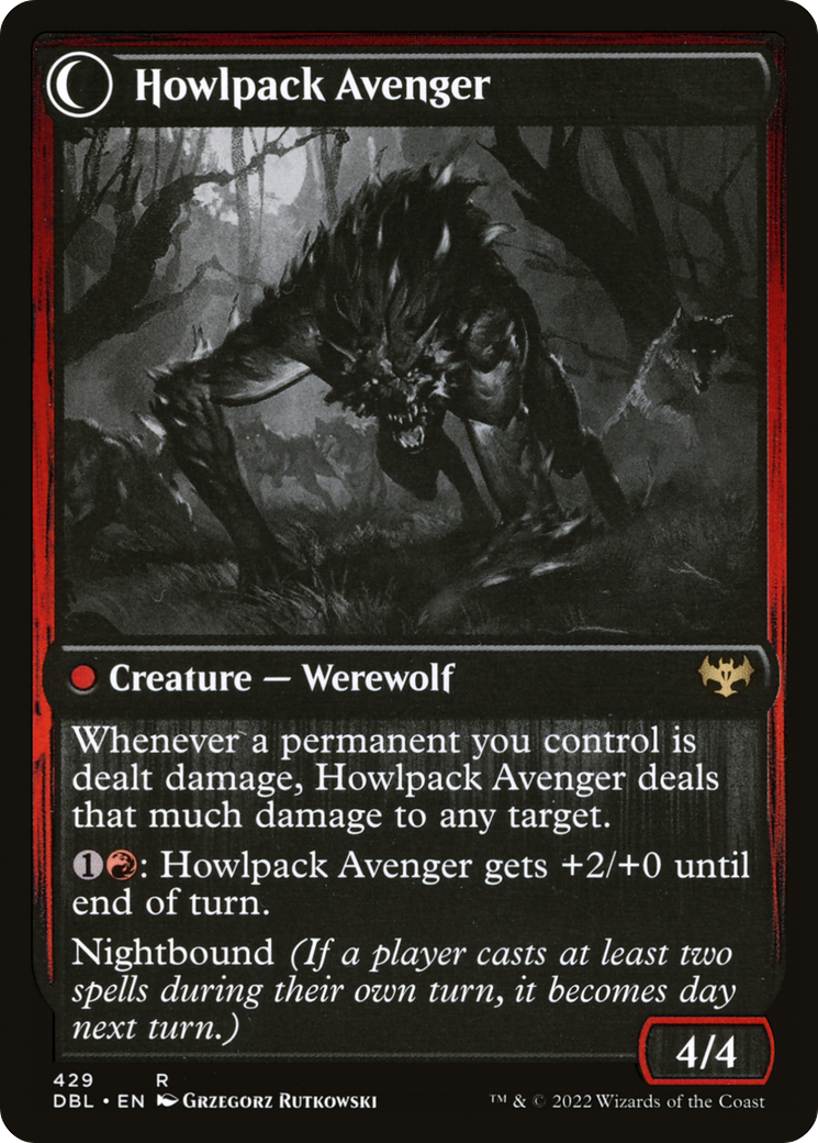 Ill-Tempered Loner // Howlpack Avenger (DBL-429) - Innistrad: Double Feature: (Double Faced Transform) Foil