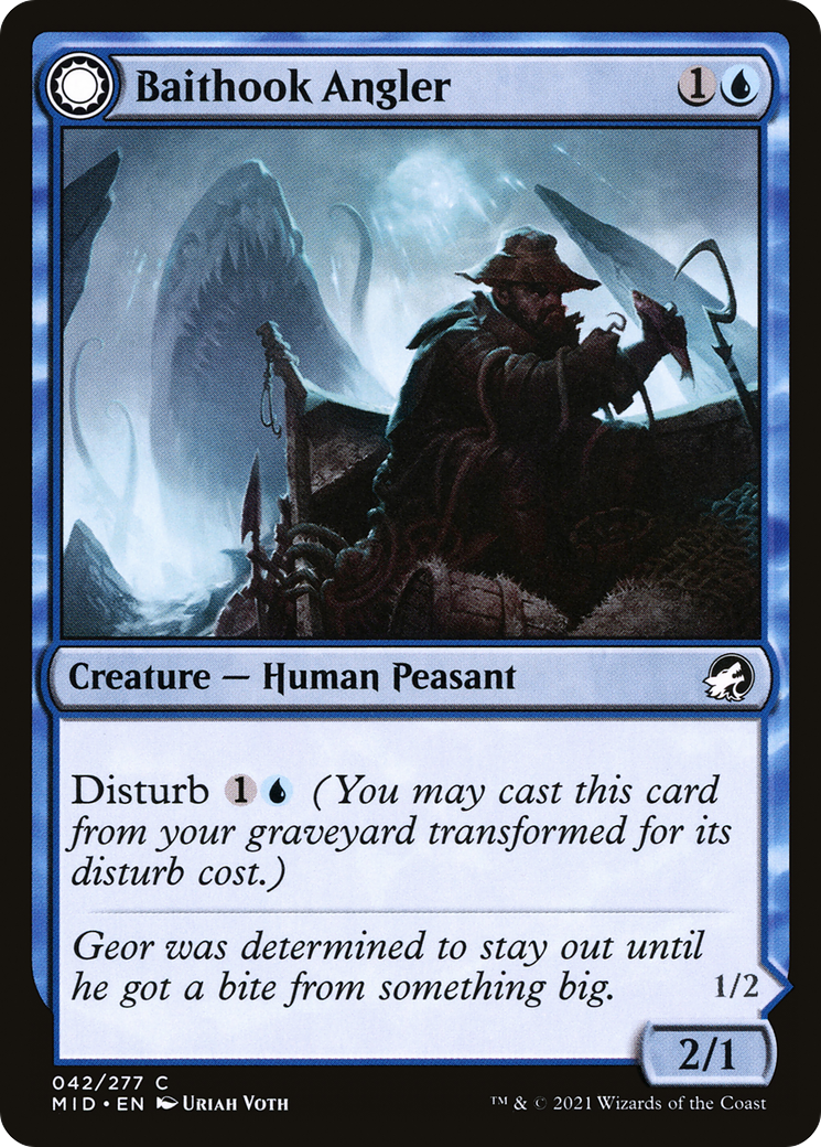 Baithook Angler // Hook-Haunt Drifter (MID-042) - Innistrad: Midnight Hunt: (Double Faced Transform) Foil