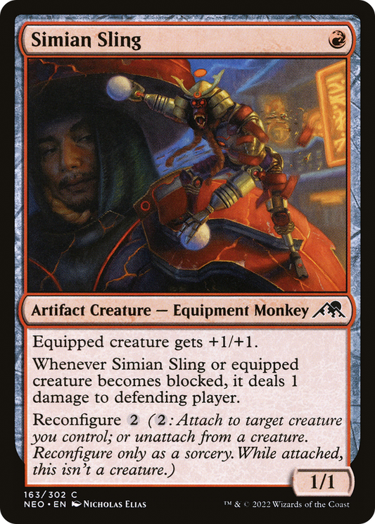 Simian Sling (NEO-163) - Kamigawa: Neon Dynasty Foil