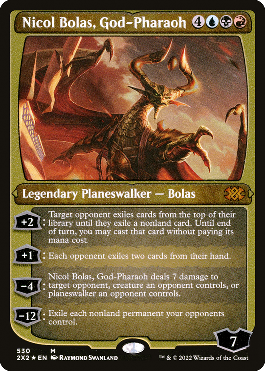 Nicol Bolas, God-Pharaoh (2X2-530) - Double Masters 2022 Etched Foil