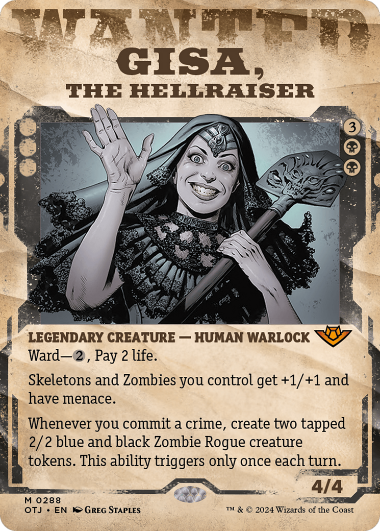 Gisa, the Hellraiser (OTJ-288) - Outlaws of Thunder Junction: (Showcase) (Borderless) Foil