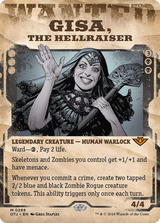 Gisa, the Hellraiser (OTJ-288) - Outlaws of Thunder Junction: (Showcase) (Borderless) Foil