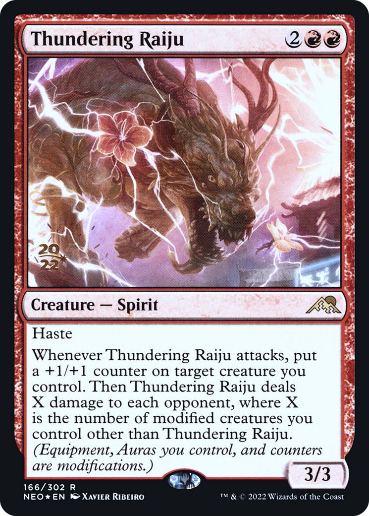 Thundering Raiju (PNEO-166S) - Kamigawa: Neon Dynasty Promos Foil