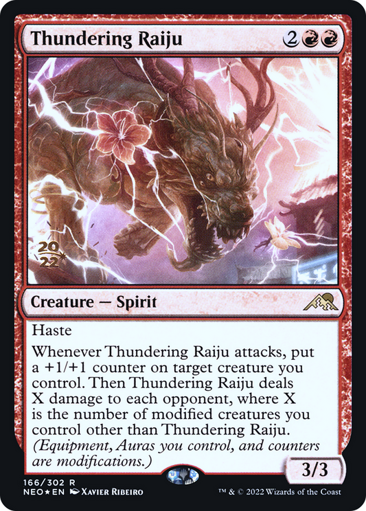 Thundering Raiju (PNEO-166S) - Kamigawa: Neon Dynasty Promos Foil