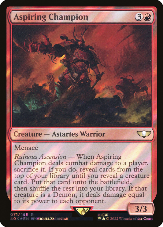 Aspiring Champion (Surge Foil) (40K-71★) - Warhammer 40,000 Commander Foil