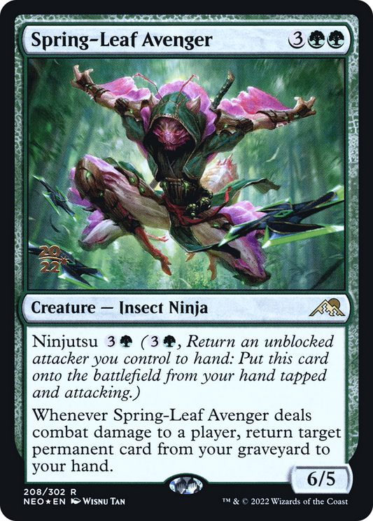 Spring-Leaf Avenger (PRE-208S) - Kamigawa: Neon Dynasty Promos (Prerelease) Foil