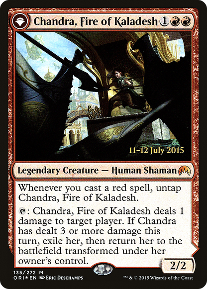 Chandra, Fire of Kaladesh // Chandra, Roaring Flame (PORI-135S) - Magic Origins Promos: (originpwdfc) Foil