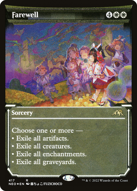 Farewell (NEO-417) - Kamigawa: Neon Dynasty: (Showcase) Etched Foil