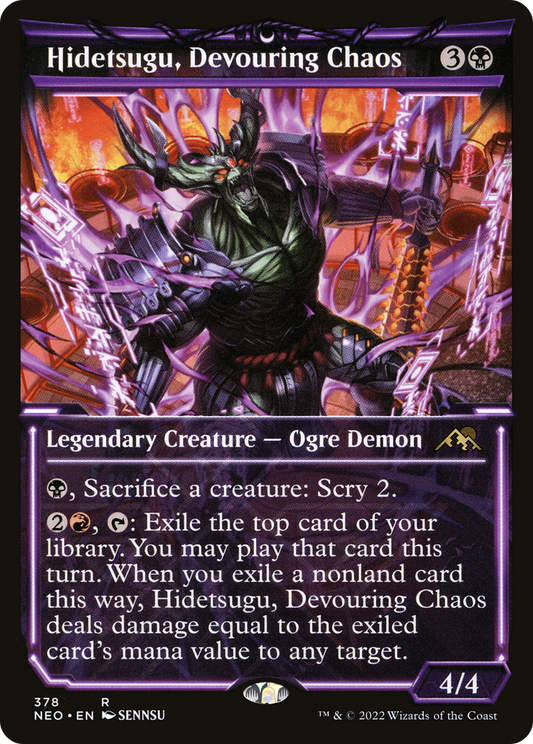 Hidetsugu, Devouring Chaos (NEO-378) - Kamigawa: Neon Dynasty: (Showcase) Foil