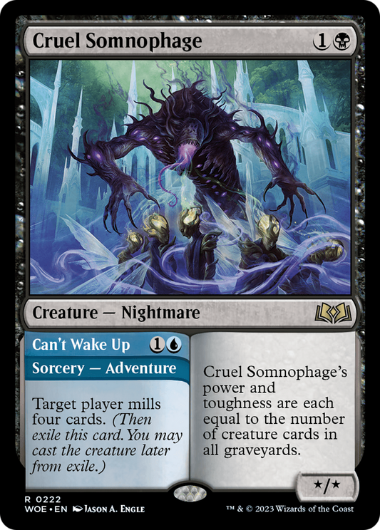 Cruel Somnophage // Can't Wake Up (WOE-222) - Wilds of Eldraine Foil