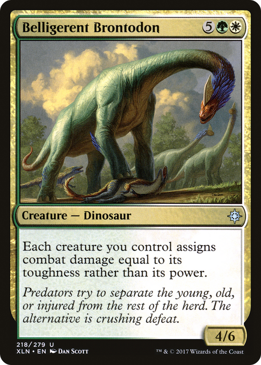 Belligerent Brontodon (XLN-218) - Ixalan Foil