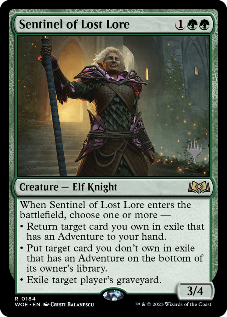 Sentinel of Lost Lore (PPWOE-184) - Wilds of Eldraine Promos (Promo Pack) Foil