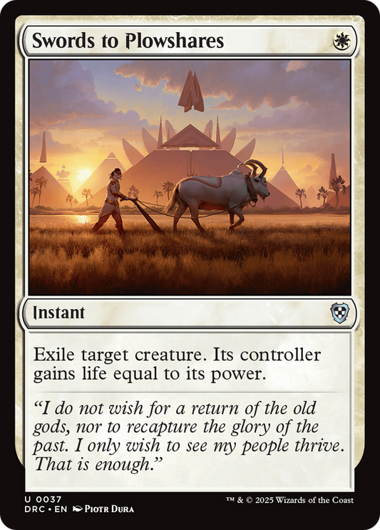 Swords to Plowshares (DRC-037) - Commander: Aetherdrift