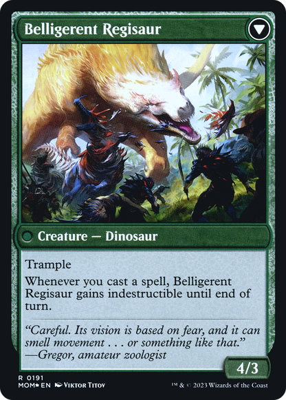 Invasion of Ixalan // Belligerent Regisaur (PMOM-191S) - March of the Machine Promos Foil