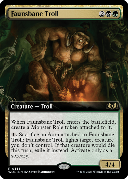 Faunsbane Troll (Extended Art)  (WOE-361) - Wilds of Eldraine: (Extended Art) Foil