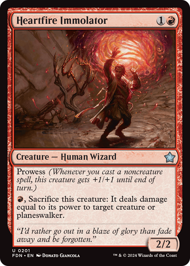 Heartfire Immolator (FDN-201) - Foundations Foil