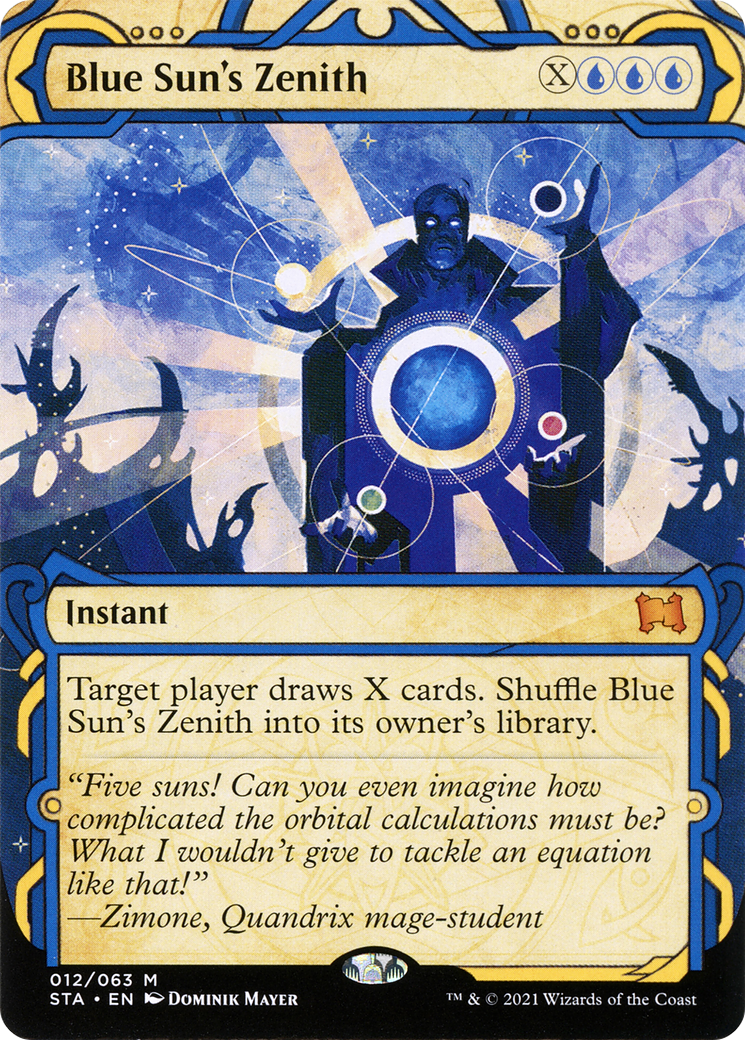 Blue Sun's Zenith (STA-012) - Strixhaven Mystical Archive: (Showcase) (Borderless) Foil