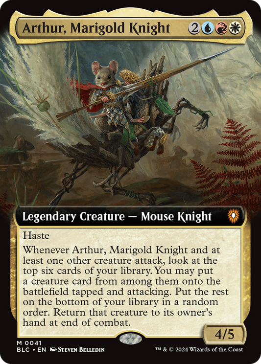 Arthur, Marigold Knight (Extended Art) (BLC-041) - Bloomburrow Commander: (Extended Art) Foil