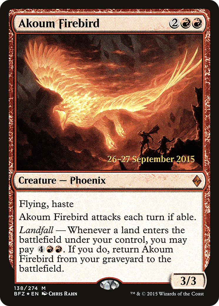 Akoum Firebird (PRE-138S) - Battle for Zendikar Promos (Prerelease) Foil