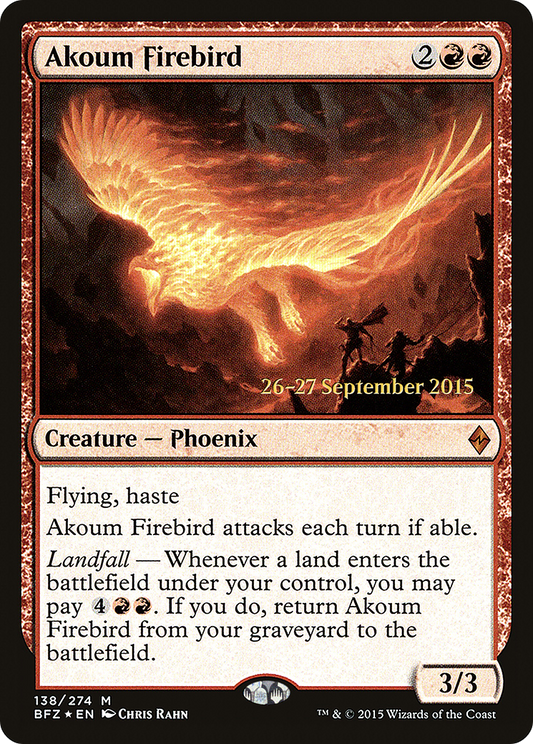 Akoum Firebird (PRE-138S) - Battle for Zendikar Promos (Prerelease) Foil