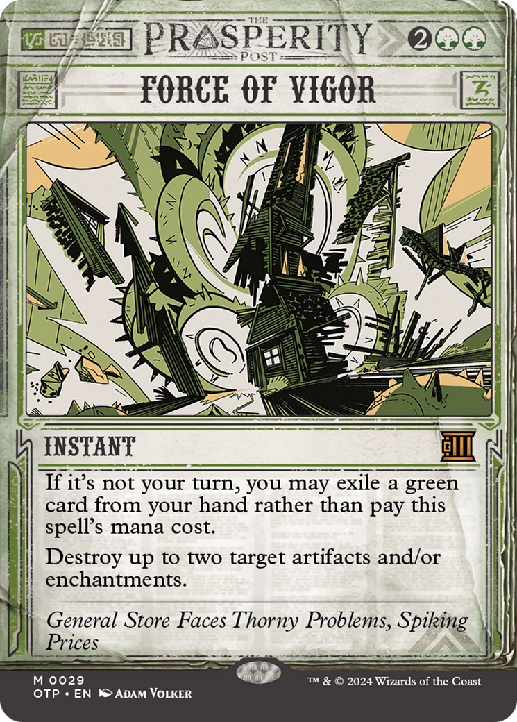 Force of Vigor  (Borderless)(OTP-029) - Breaking News: (Showcase) Foil