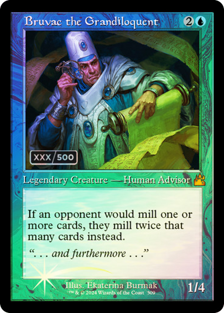 Bruvac the Grandiloquent (Retro Frame) (Serial Numbered) (RVR-309) - Ravnica Remastered Foil