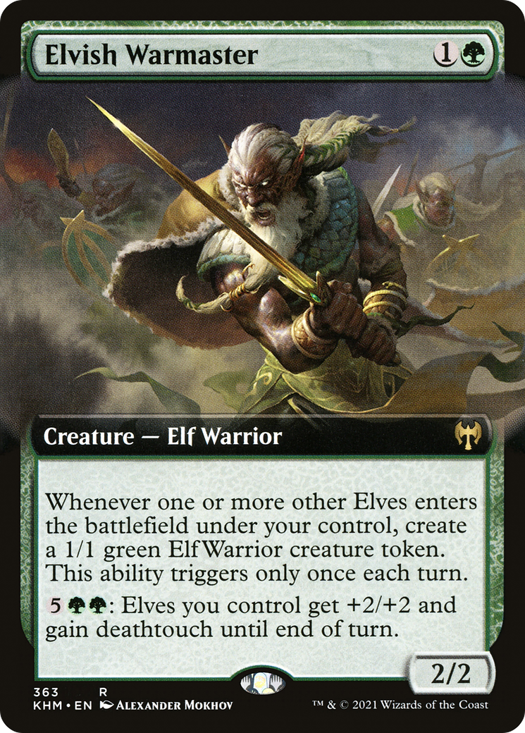 Elvish Warmaster (KHM-363) - Kaldheim: (Extended Art)