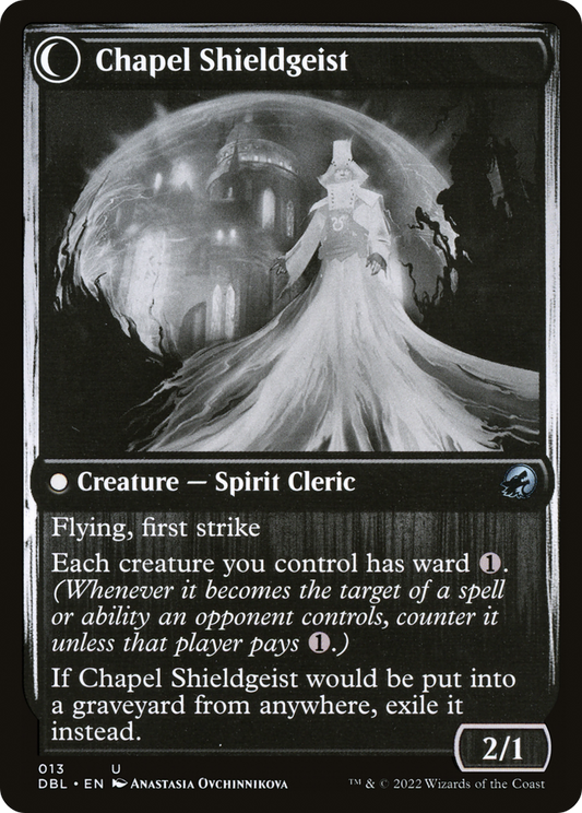 Chaplain of Alms // Chapel Shieldgeist (DBL-013) - Innistrad: Double Feature: (Double Faced Transform)